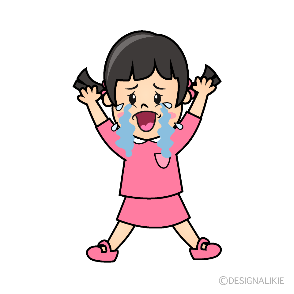 かわいい泣く女の子イラスト