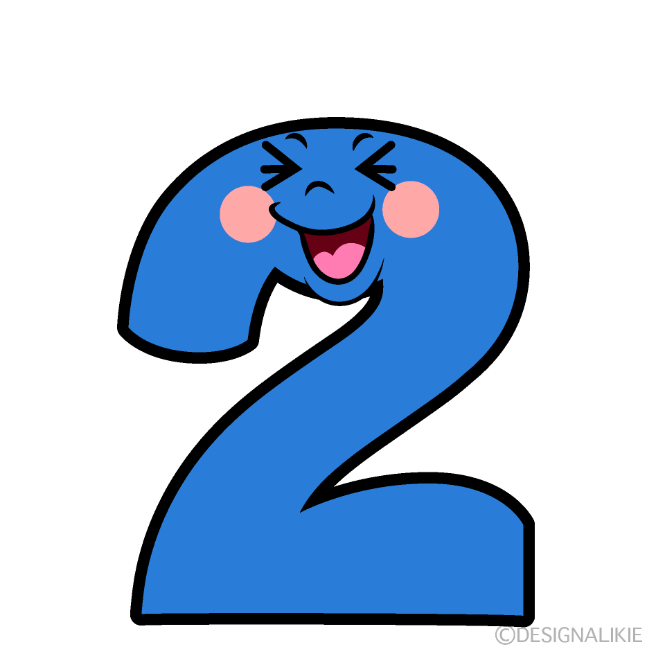 Cute Laughing Number 2 Clipart