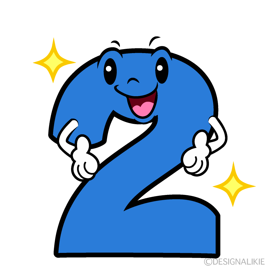 Cute Sparkling Number 2 Clipart