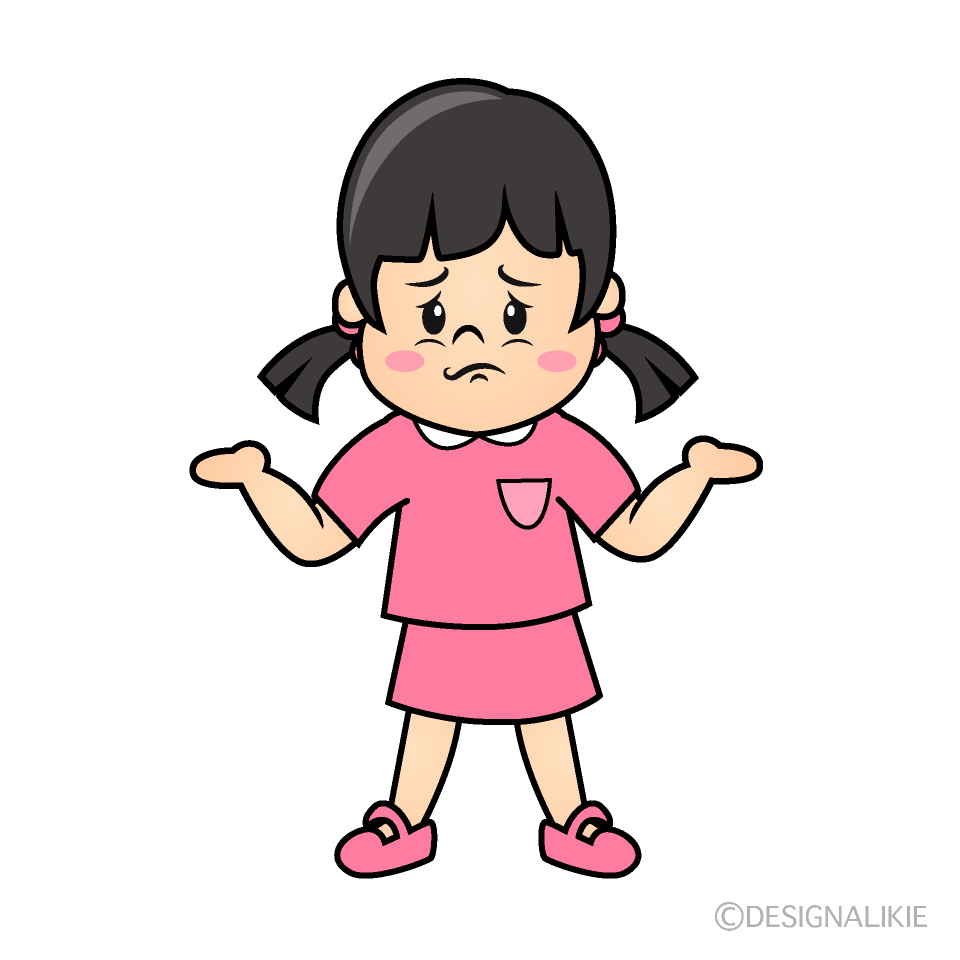 かわいい困る女の子イラスト