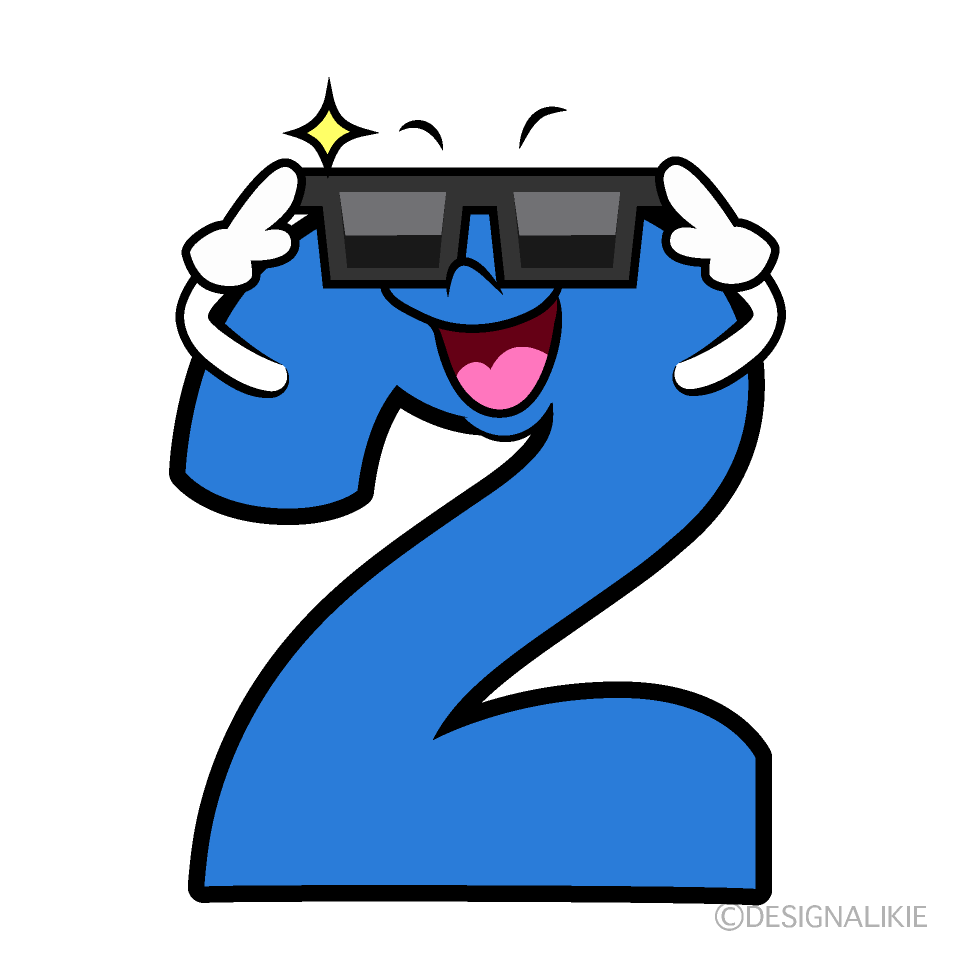 Cute Bowing Number 2 Clipart