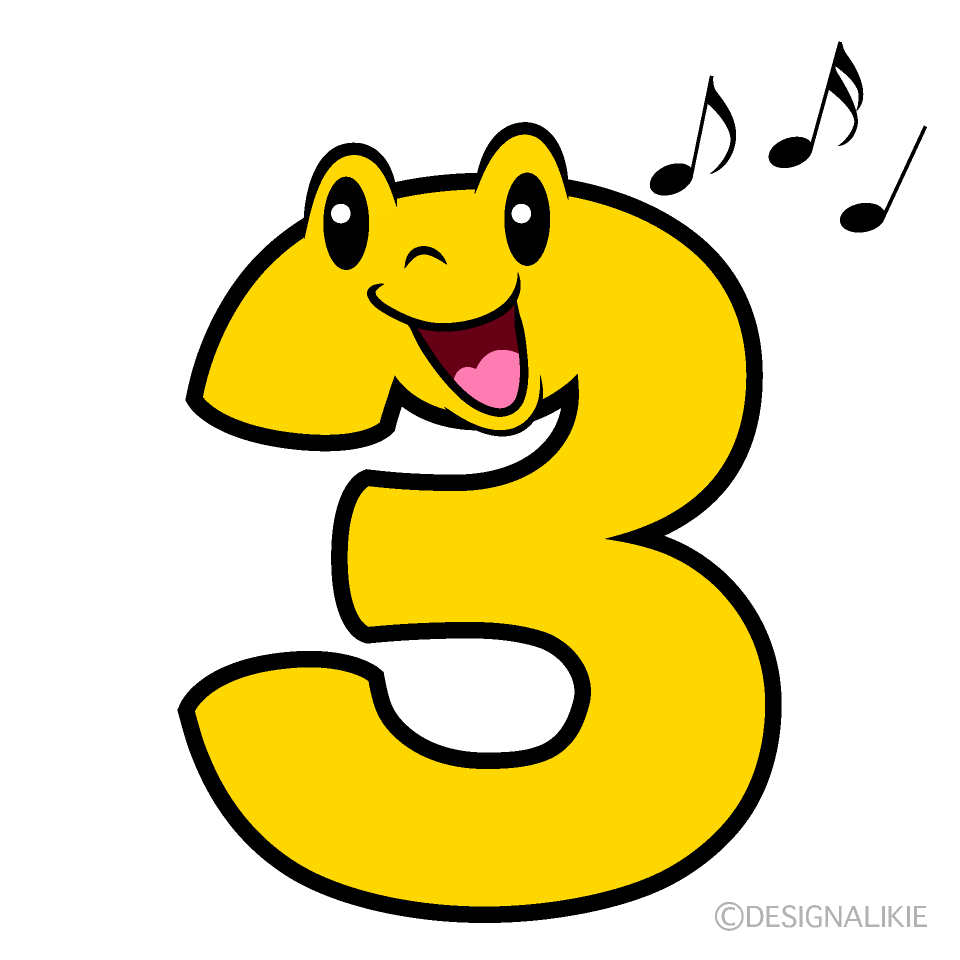 かわいい歌う3数字イラスト