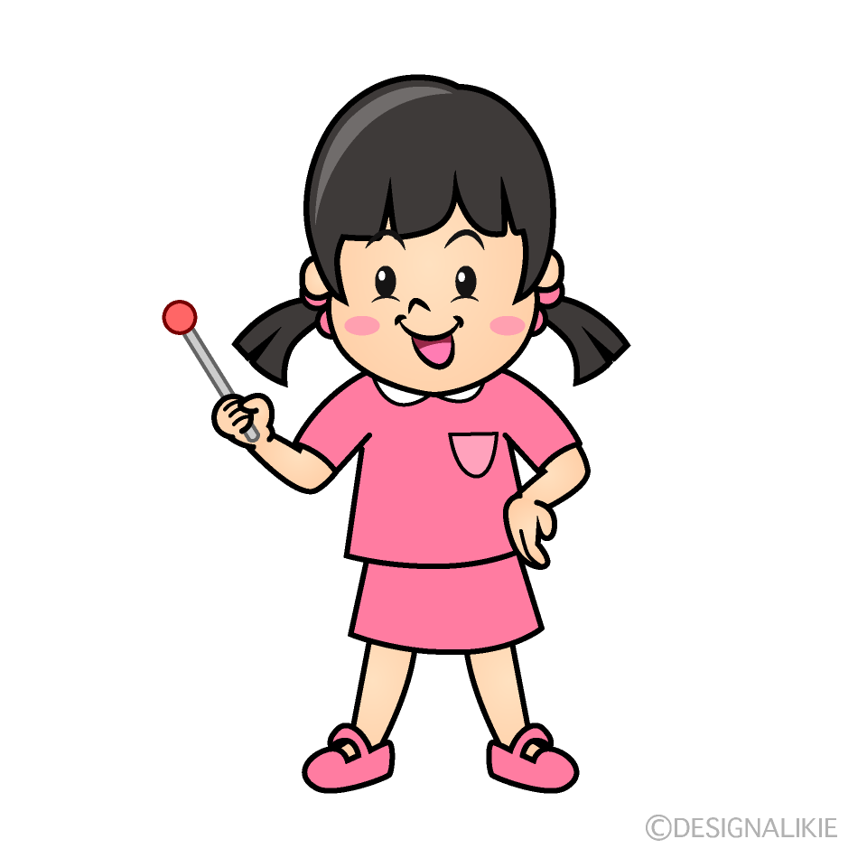 かわいい説明する女の子イラスト