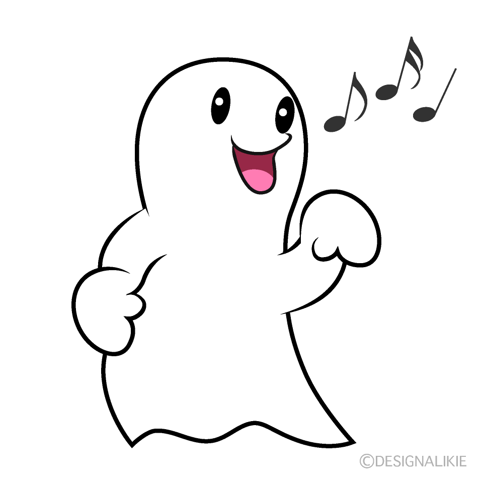 かわいい歌うオバケイラスト