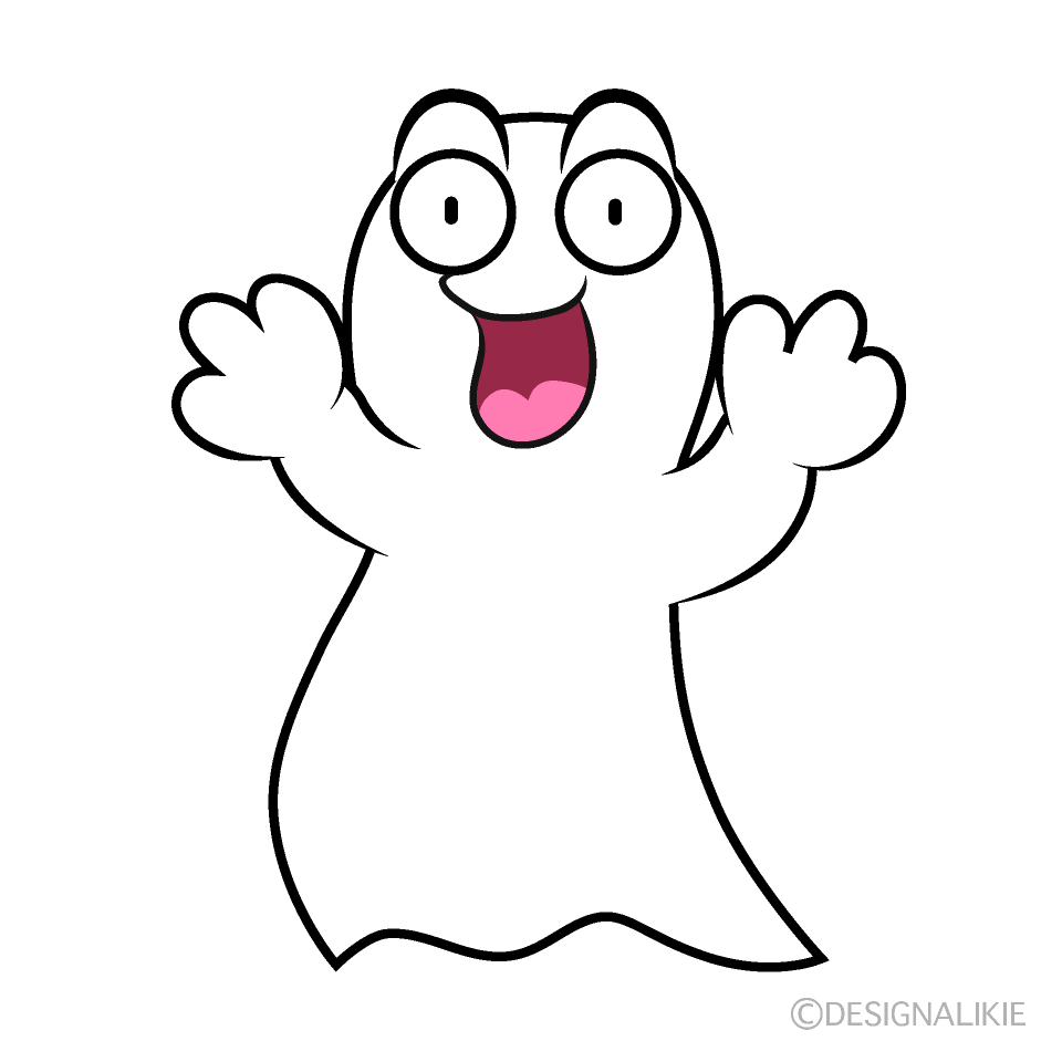 かわいい驚くオバケイラスト