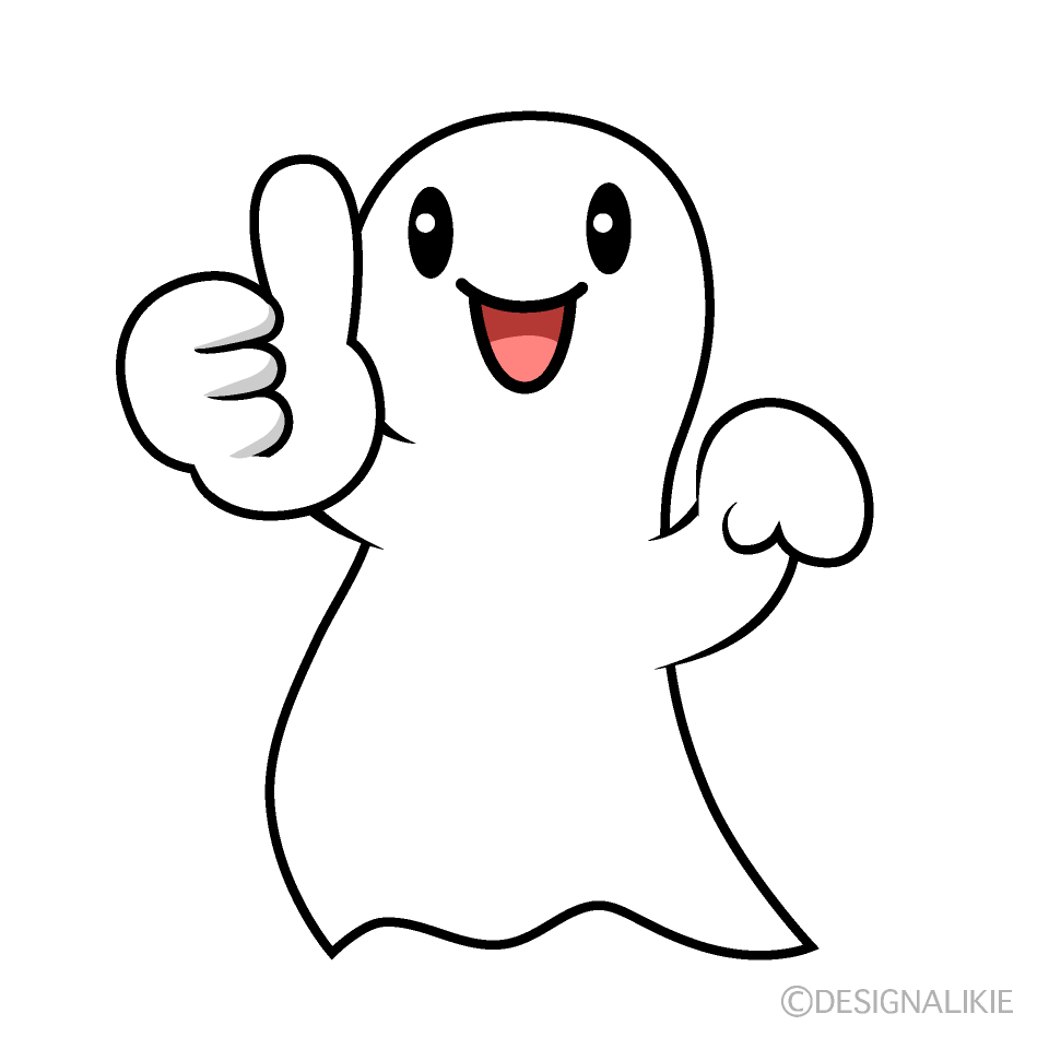 Cute Thumbs-up Ghost Clipart