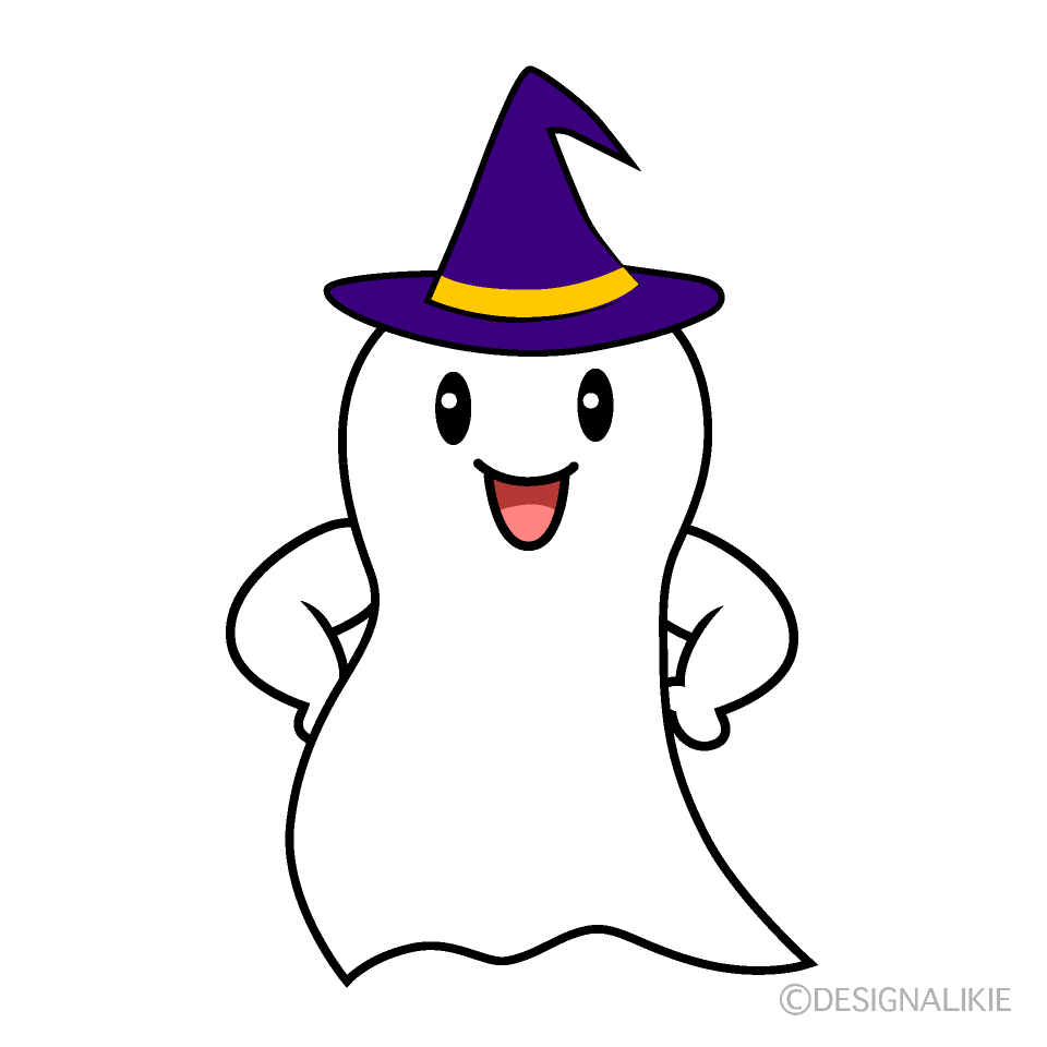 かわいい自信満々なオバケイラスト