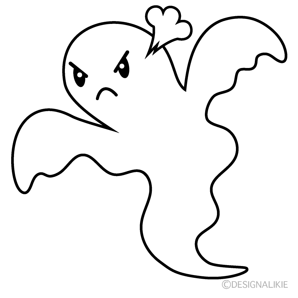かわいい怒るオバケイラスト