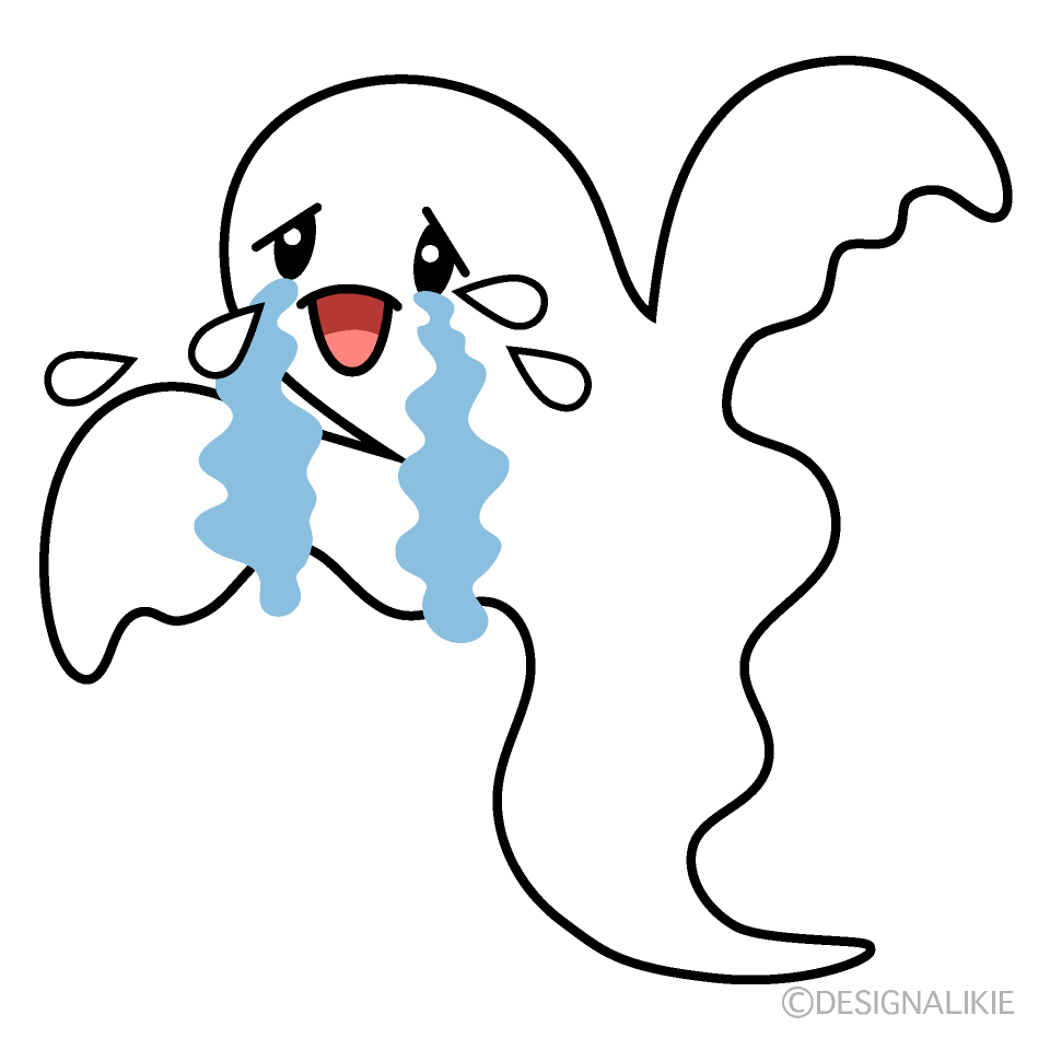 かわいい泣くオバケイラスト