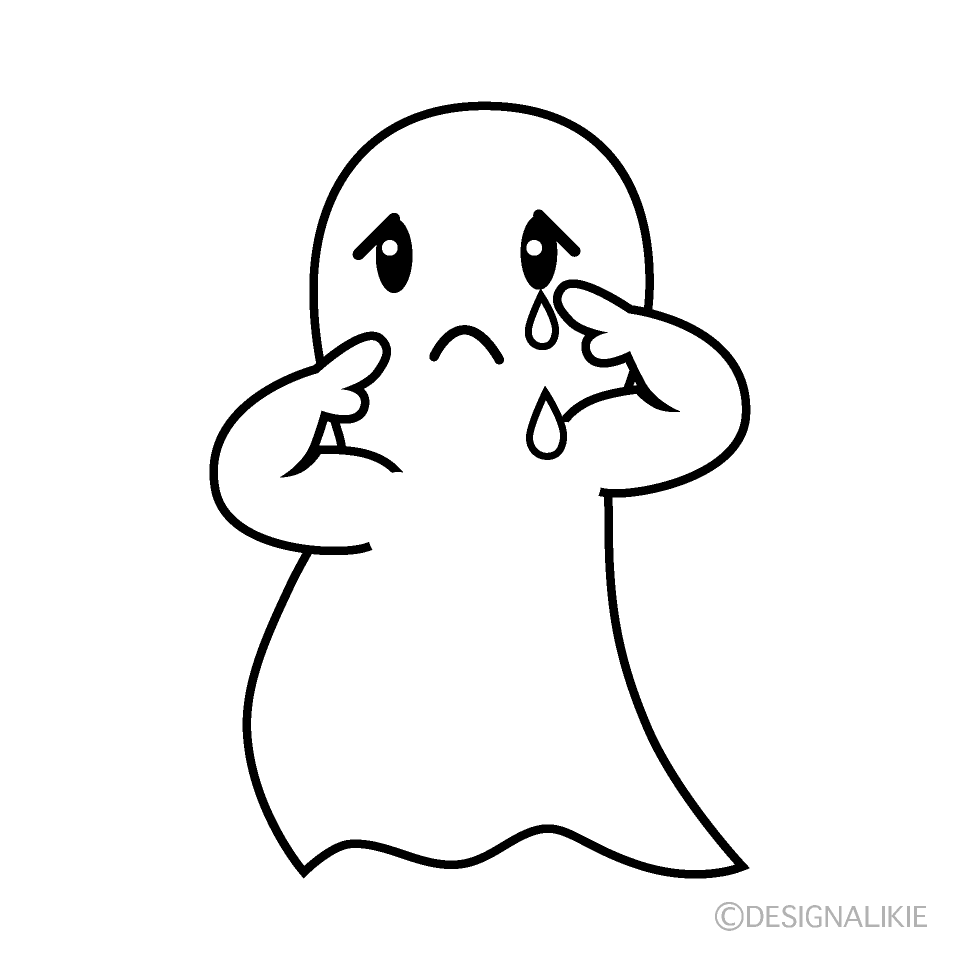 かわいい悲しいオバケイラスト