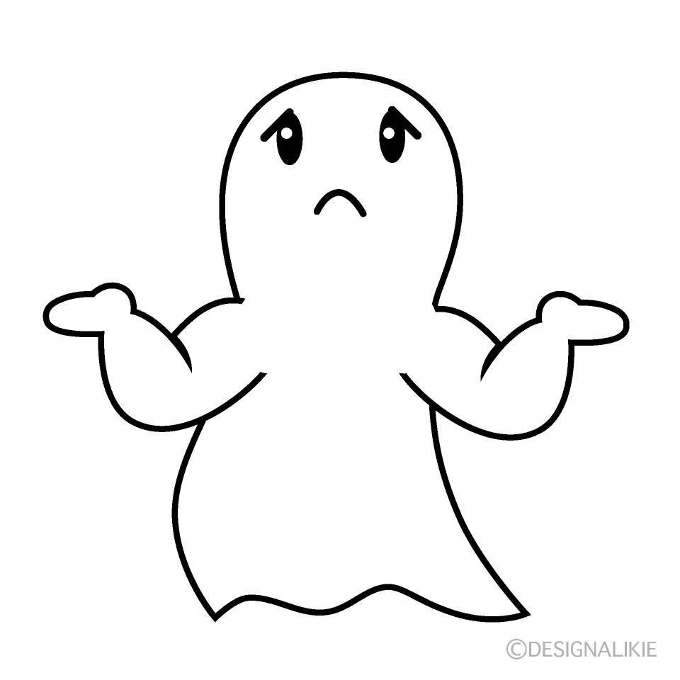 Cute Worried Ghost Clipart