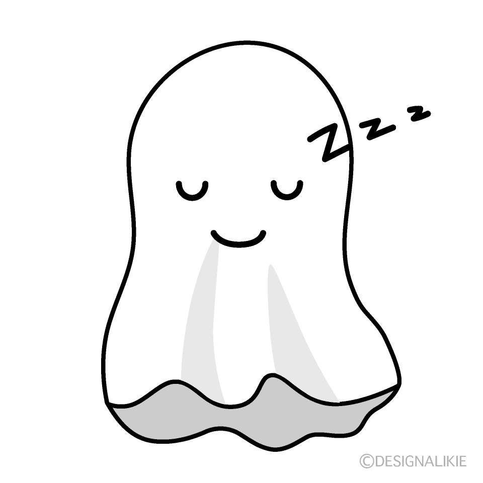 かわいい寝るオバケイラスト