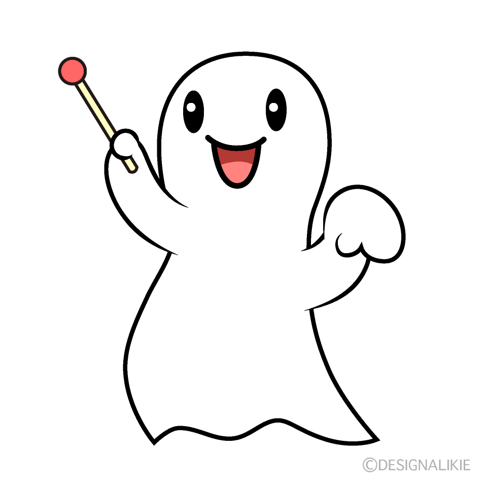 かわいい説明するオバケイラスト