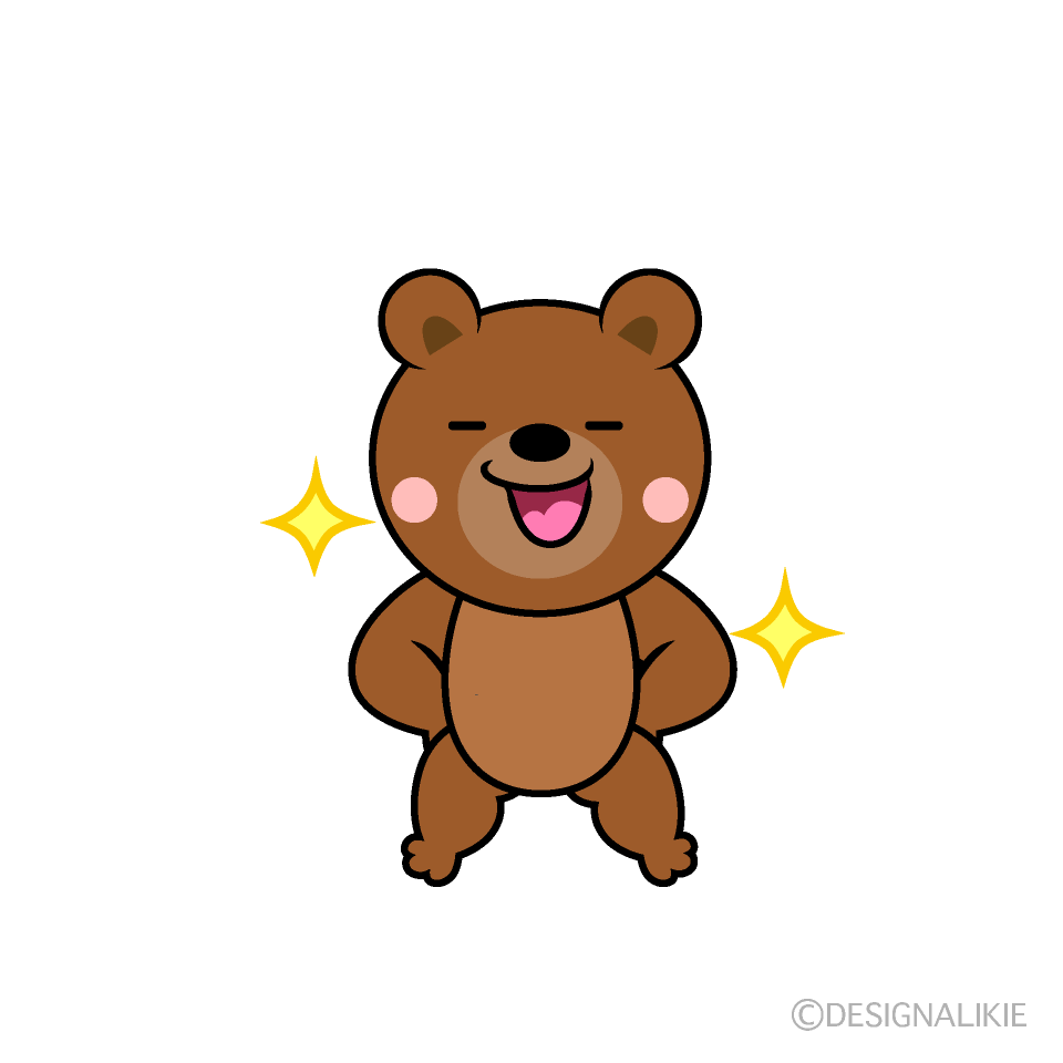 かわいい自信満々なクマイラスト