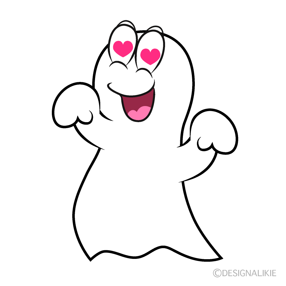 かわいい燃えるオバケイラスト