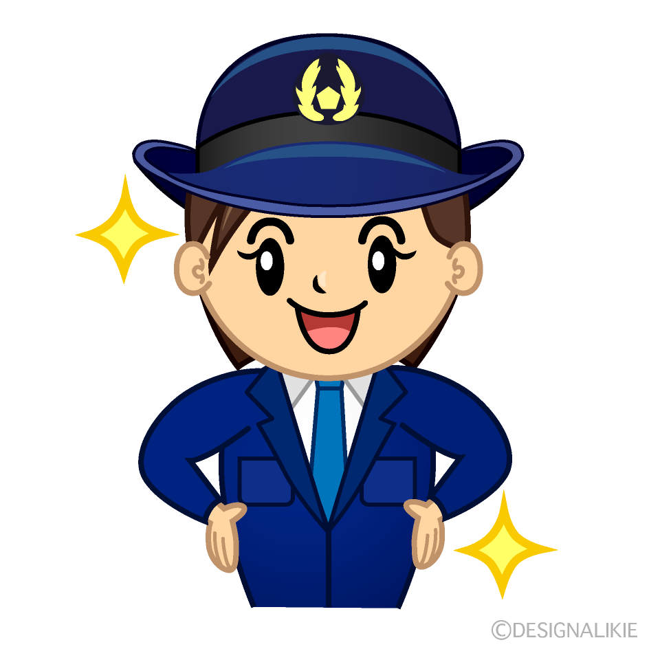 かわいい煌く女性警官イラスト