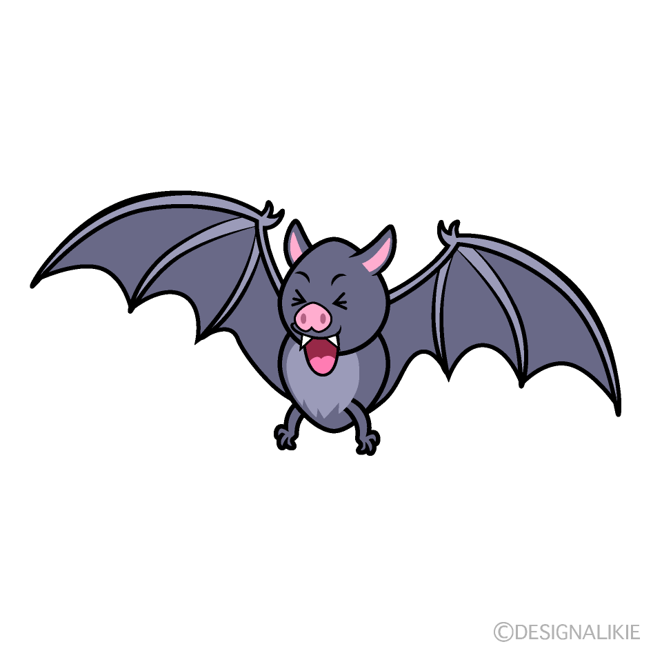 かわいい笑うコウモリイラスト