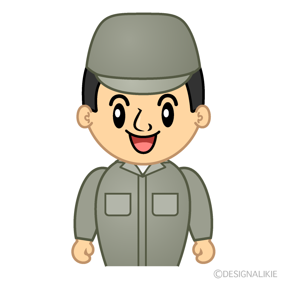 かわいい笑顔の整備士イラスト