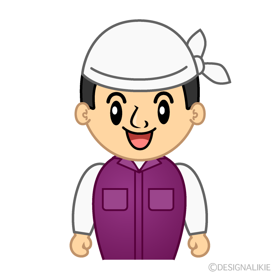 かわいい笑顔の土木作業員イラスト