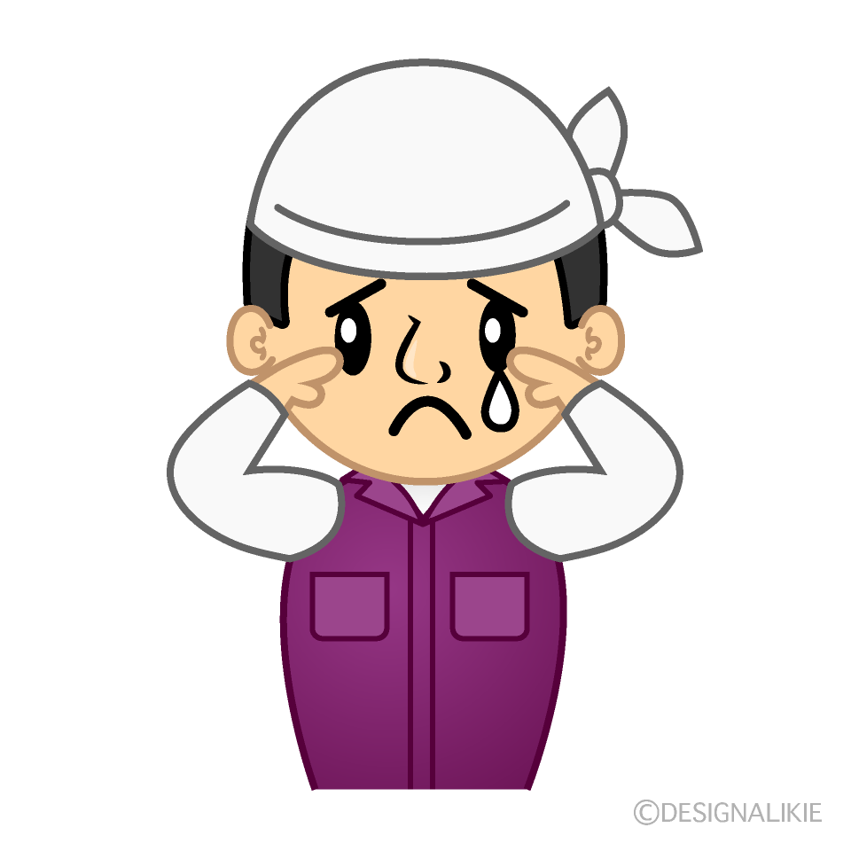 Cute Sad Construction Worker Clipart