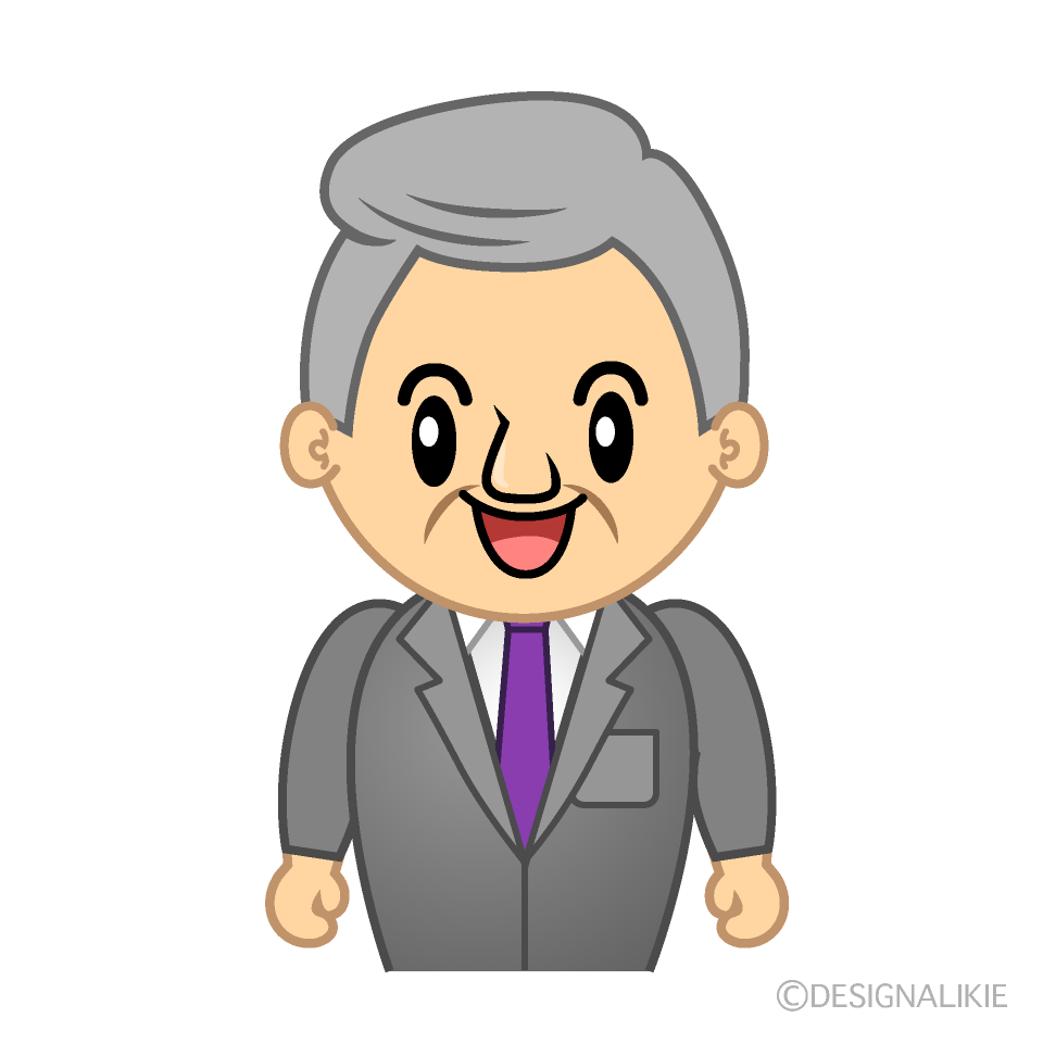 かわいい笑顔の公務員イラスト