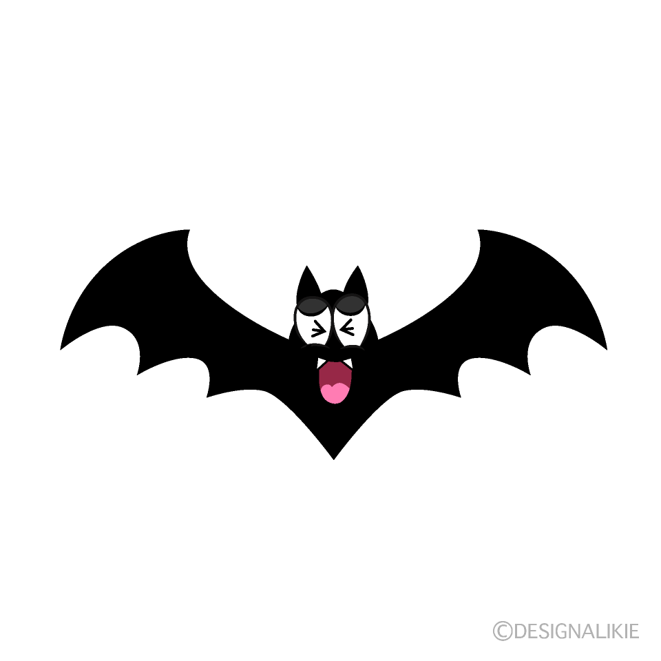 かわいい笑うコウモリイラスト