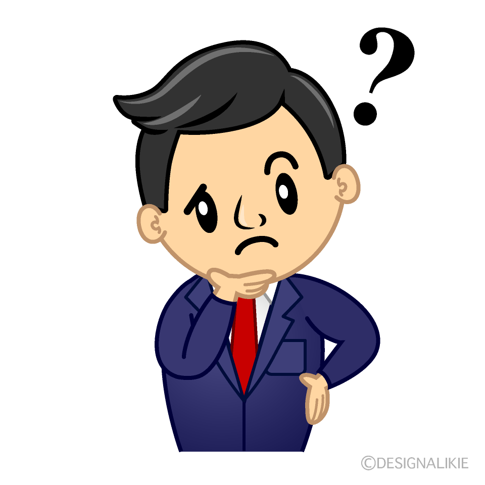 かわいい考えるビジネスマンイラスト