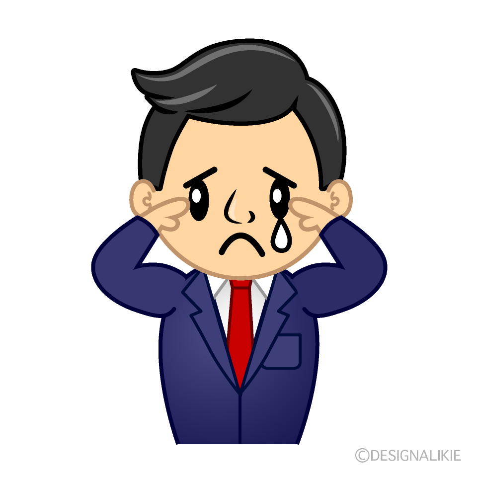 Cute Sad Businessman Clipart
