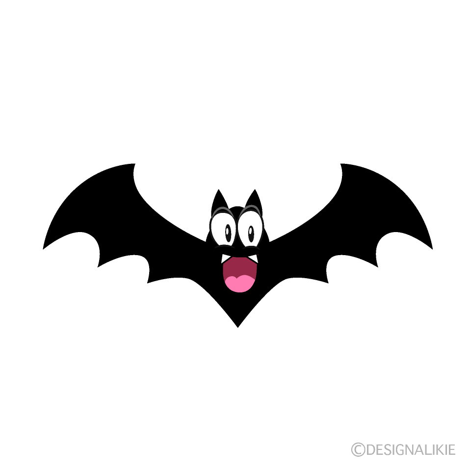 かわいい驚くコウモリイラスト