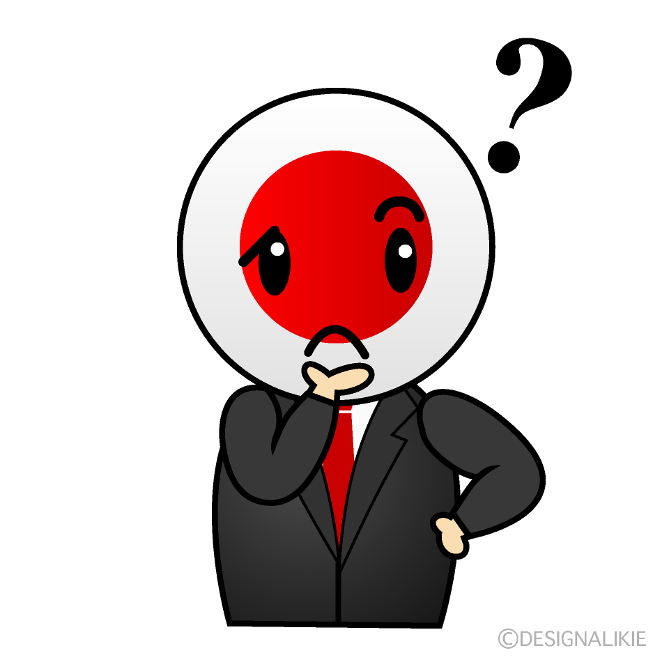 かわいい考える日本人イラスト