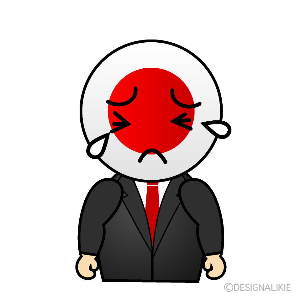 かわいい泣く日本人イラスト