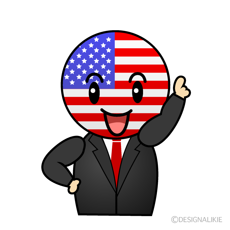 Cute Pointing American Person Clipart
