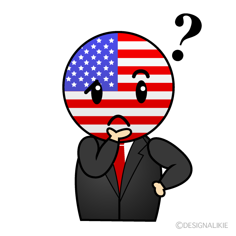 かわいい考えるアメリカ人イラスト