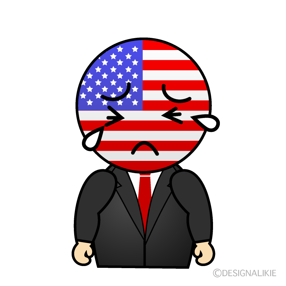 かわいい泣くアメリカ人イラスト