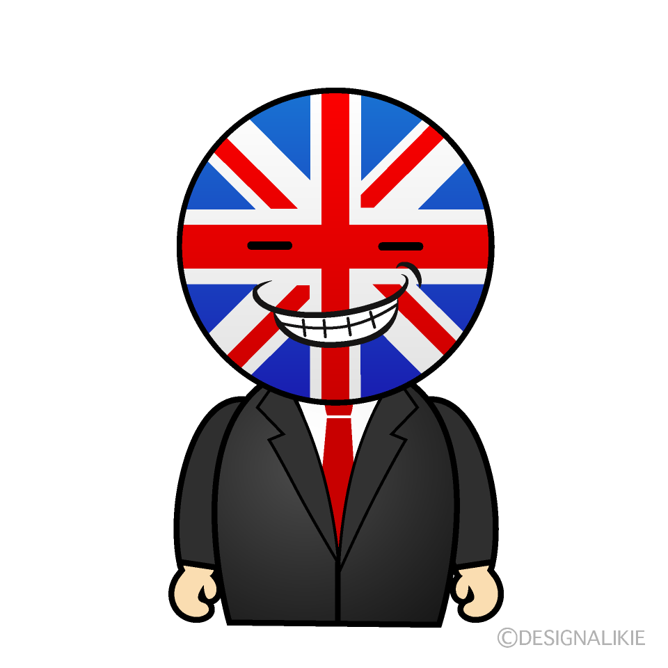 かわいいニヤリのイギリス人イラスト