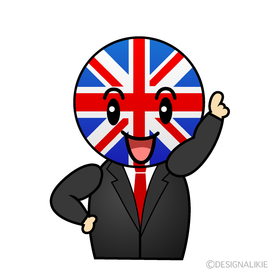 かわいい指差すイギリス人イラスト