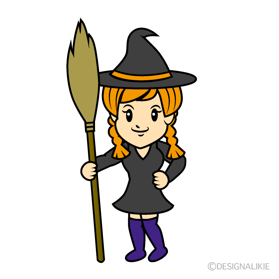 かわいい魔女の少女イラスト