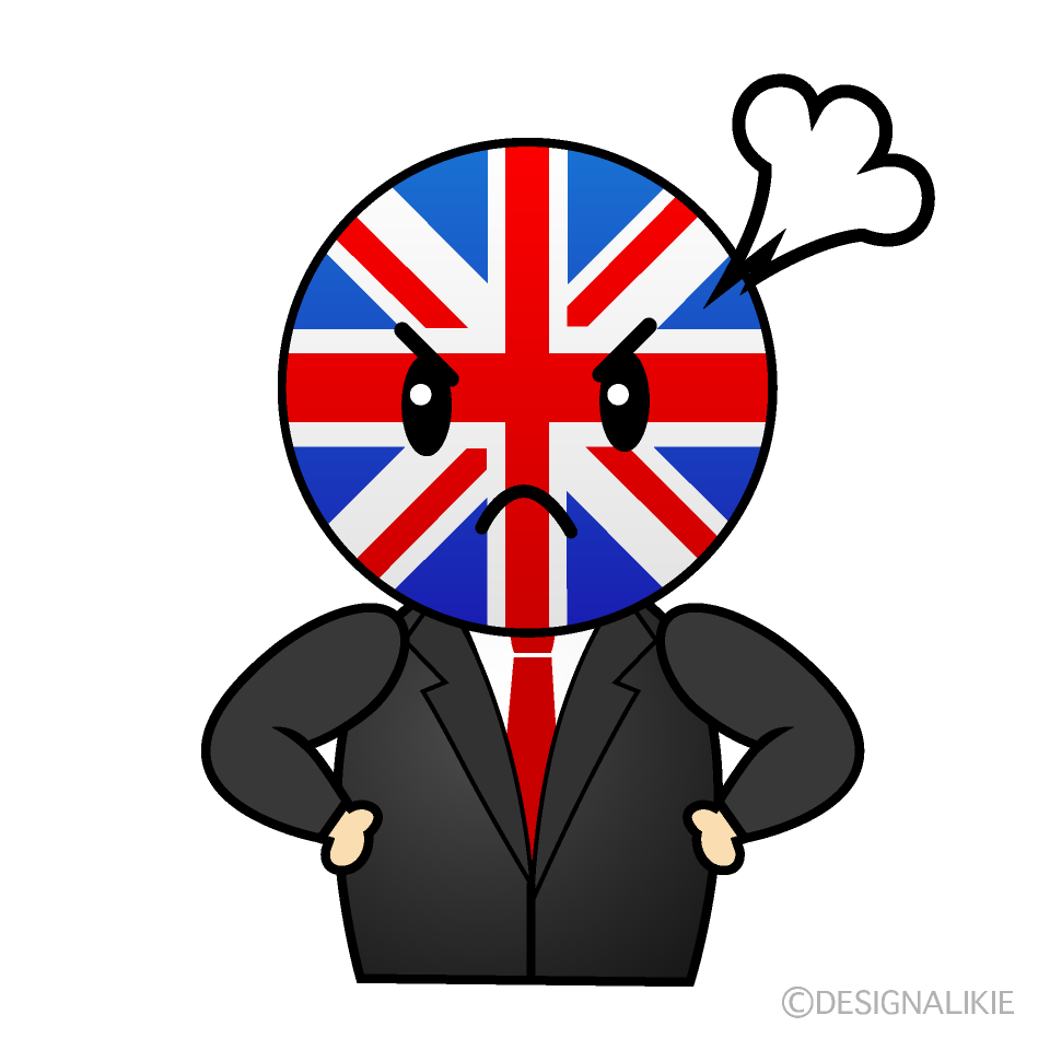 かわいい怒るイギリス人イラスト