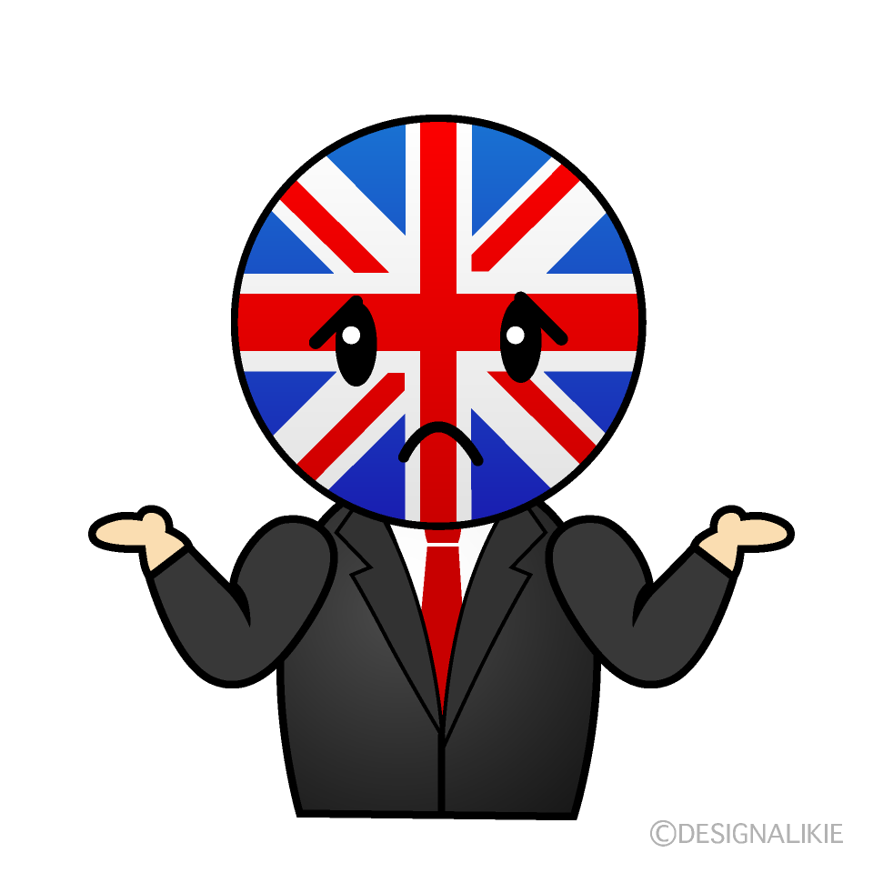 かわいい困るイギリス人イラスト