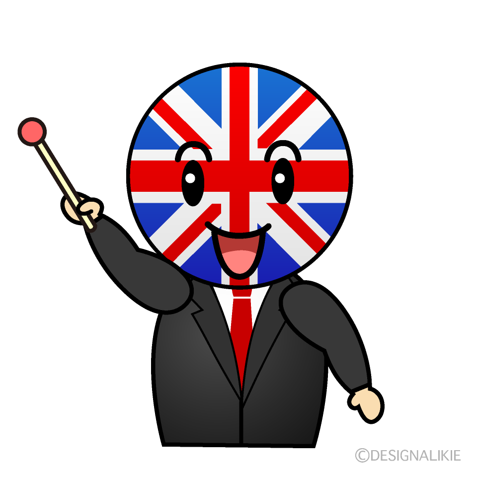 かわいい説明するイギリス人イラスト