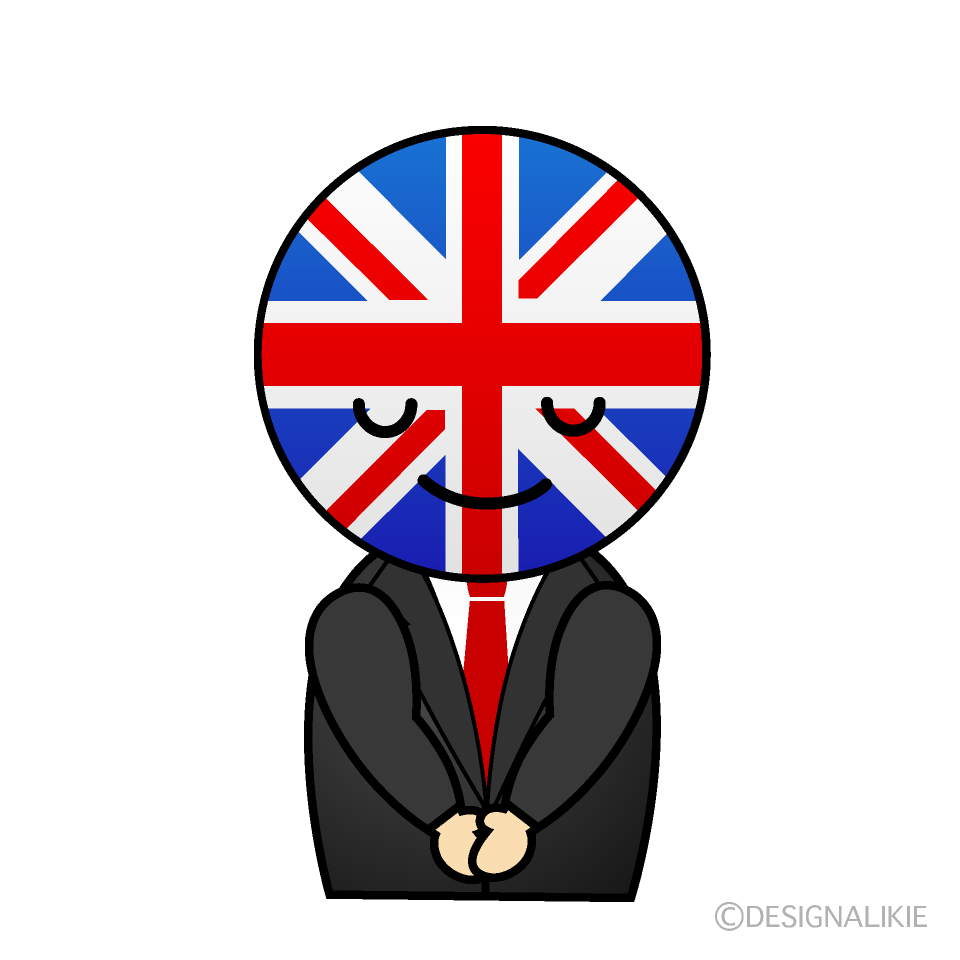 かわいいお辞儀するイギリス人イラスト