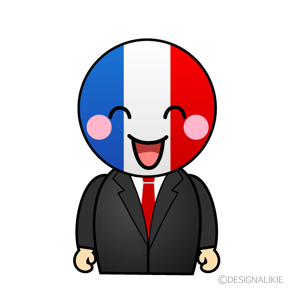 かわいい笑顔のフランス人イラスト
