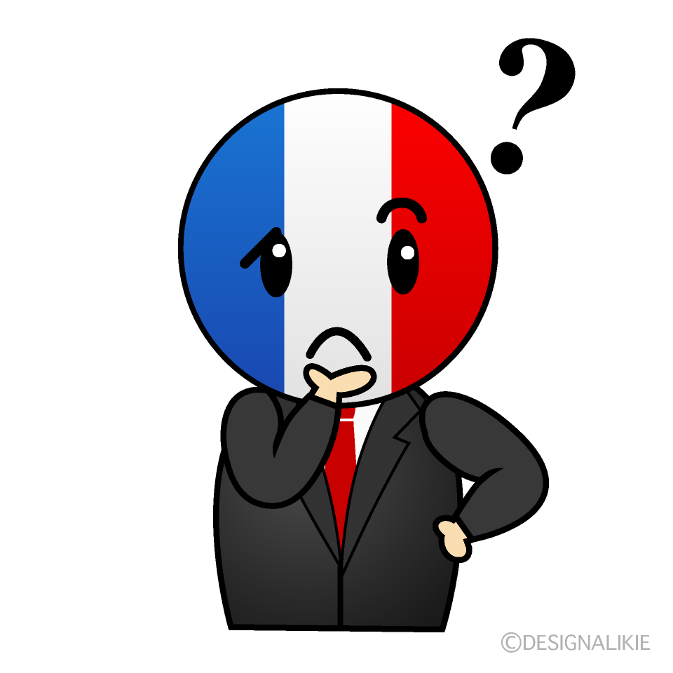 かわいい考えるフランス人イラスト