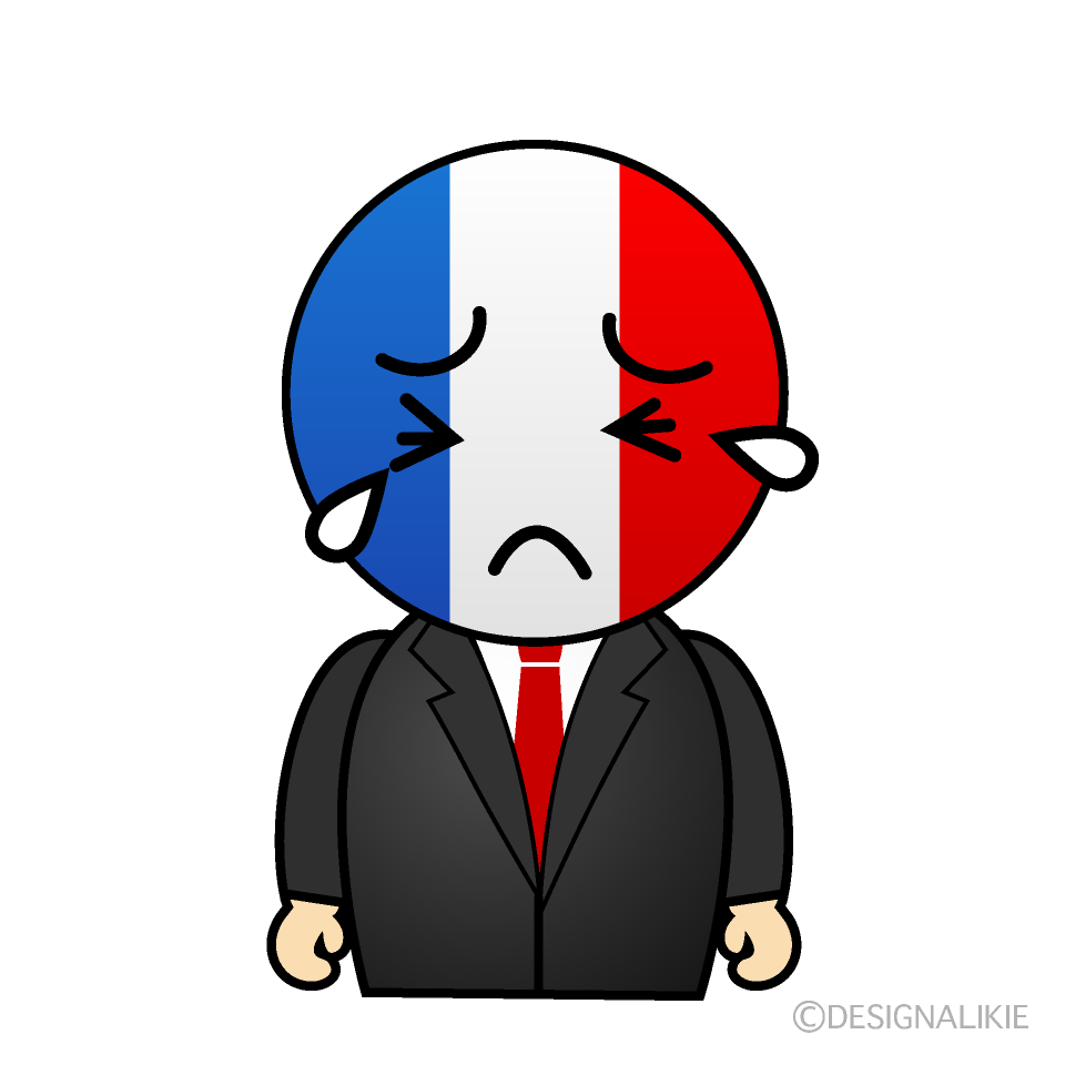 かわいい泣くフランス人イラスト