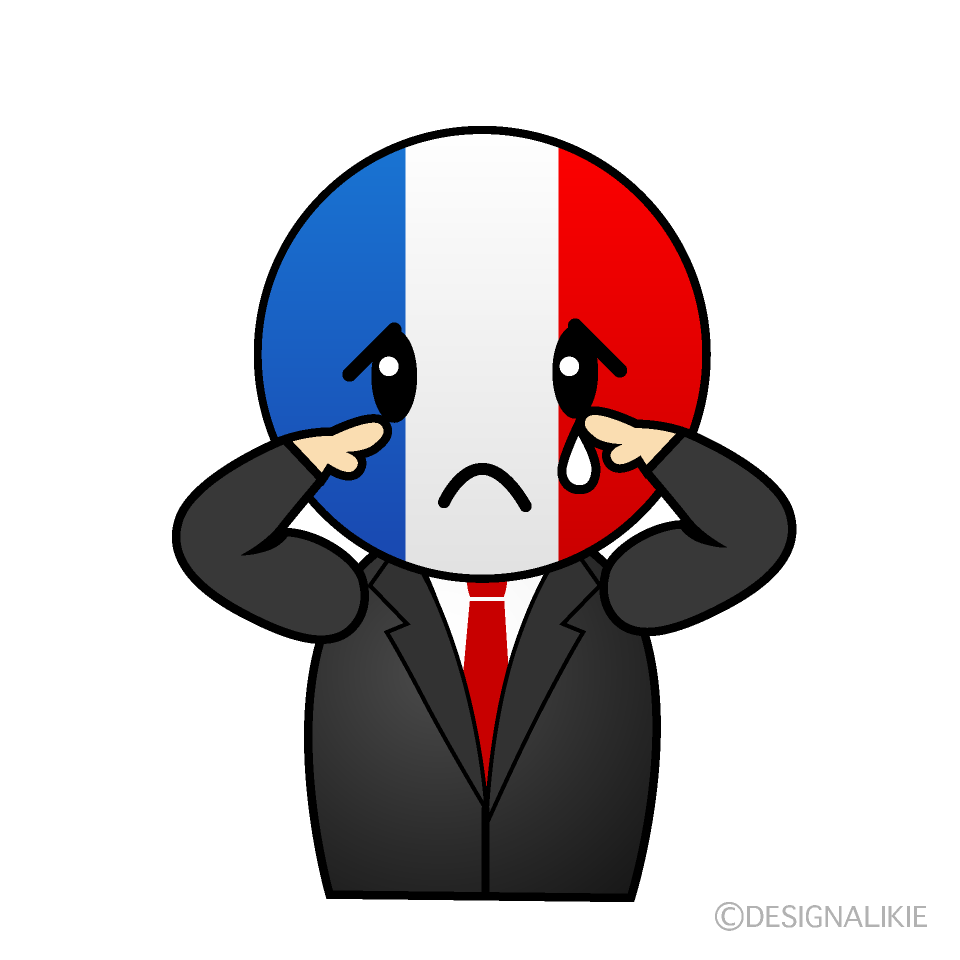 かわいい悲しいフランス人イラスト