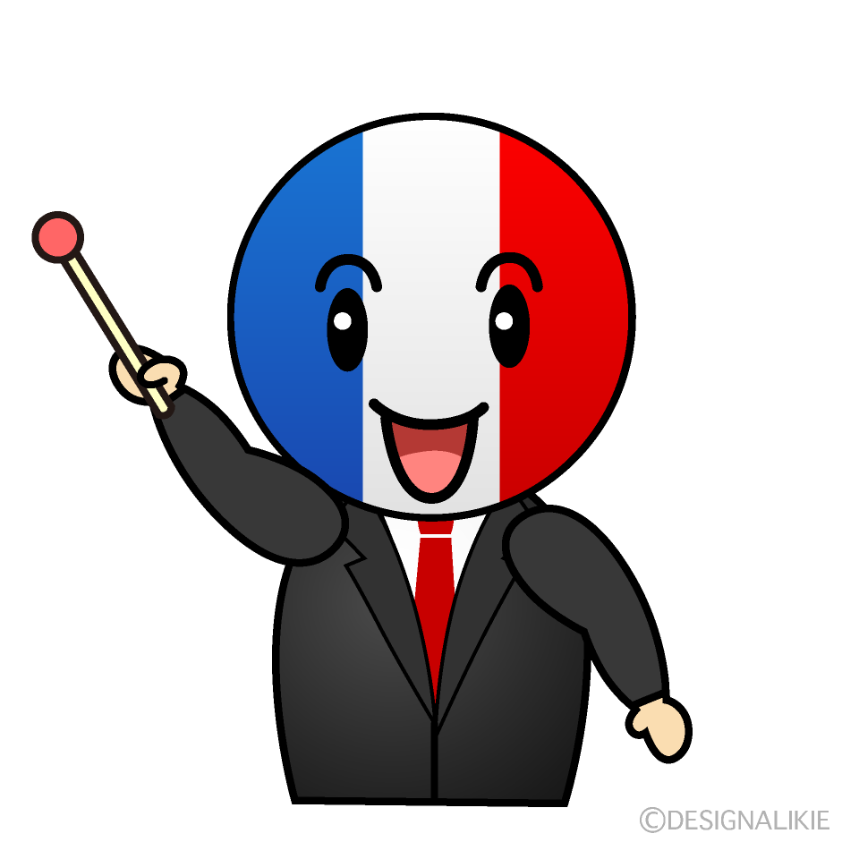 かわいい説明するフランス人イラスト