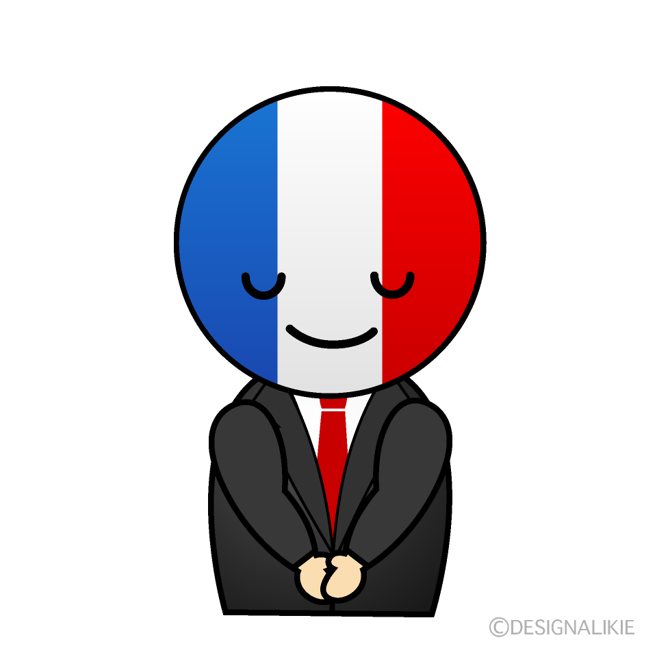 かわいいお辞儀するフランス人イラスト