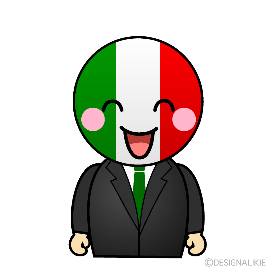 かわいい笑顔のイタリア人イラスト