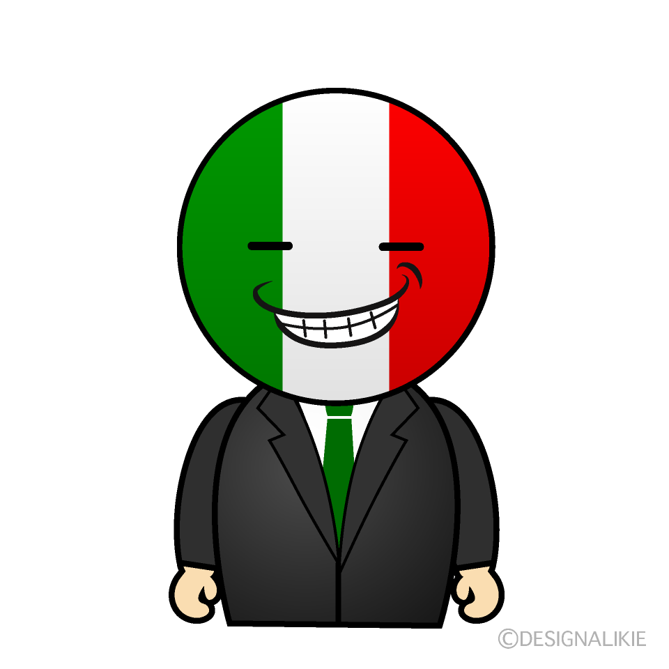 かわいいニヤリのイタリア人イラスト