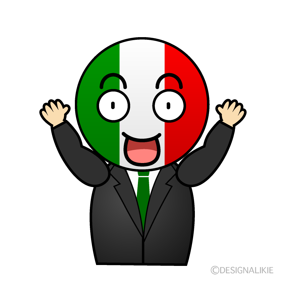 かわいい驚くイタリア人イラスト